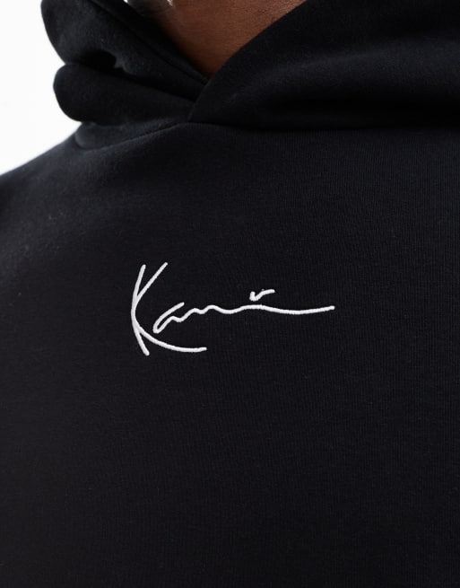 Sudadera negra con capucha y logo de firma Essentials de Karl Kani, 3 de 4