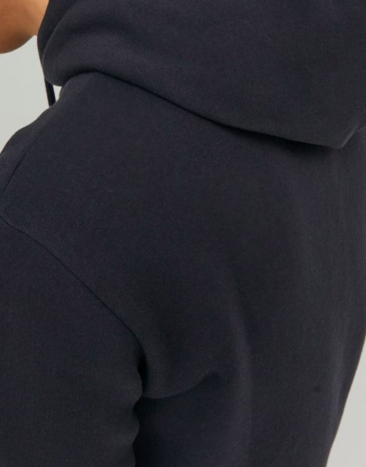 Sudadera negra con capucha y logo de Jack & Jones, 4 de 4