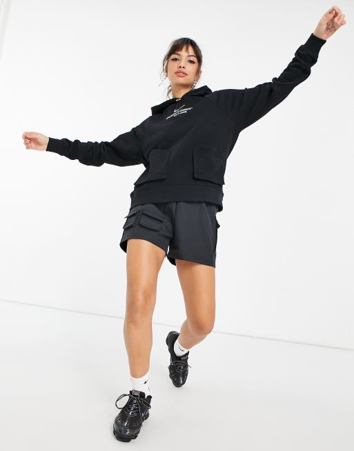 Sudadera negra con capucha y logo de tejido polar de Nike , 4 de 4