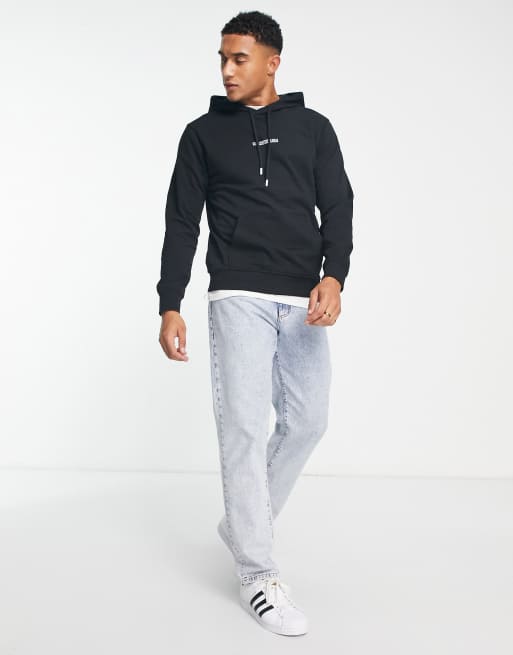 Sudadera negra con capucha y logo en el pecho de Only & Sons , 4 de 4