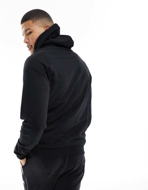 Sudadera negra con capucha y logo estampado de BOSS Bodywear, 3 de 4