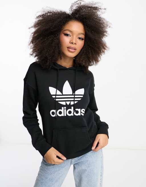 Sudadera negra con capucha y logo adicolor adidas Originals | ASOS