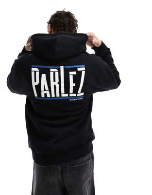 Sudadera negra con capucha y logo Layman de Parlez - view 1