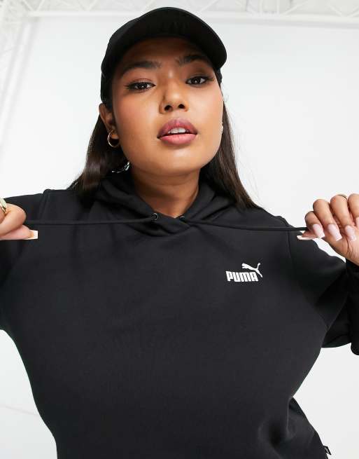 Sudadera Negra Extragrande Clásica Con Capucha De Puma Negro