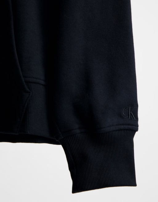 Sudadera negra con capucha y monograma de Calvin Klein Jeans Plus , 3 de 4
