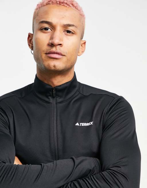 Sudadera negra con cierre de cremallera de polar Terrex de adidas, 3 de 4