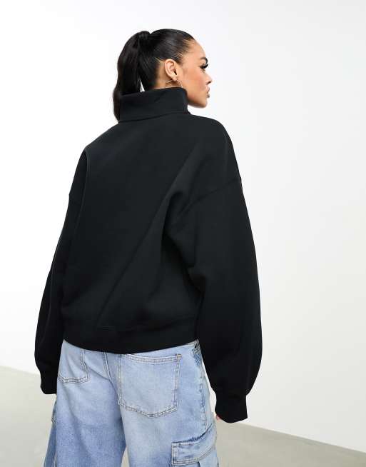 Sudadera negra con cremallera corta de felpa Flight de Jordan, 4 de 4