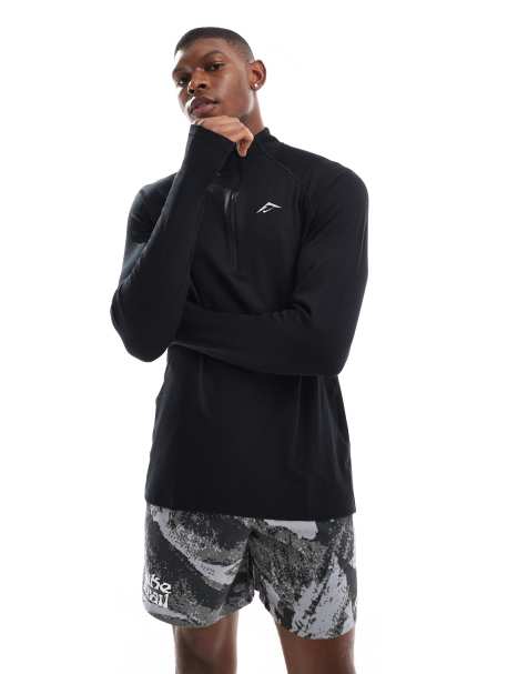 Sudadera negra con cremallera corta de Nike Trail Running - view 1