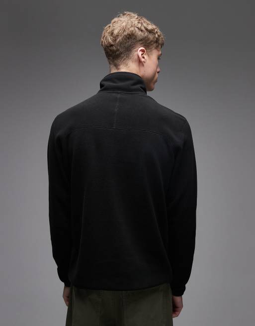 Sudadera negra con cremallera corta y logo bordado Glacier de The North Face, 3 de 5
