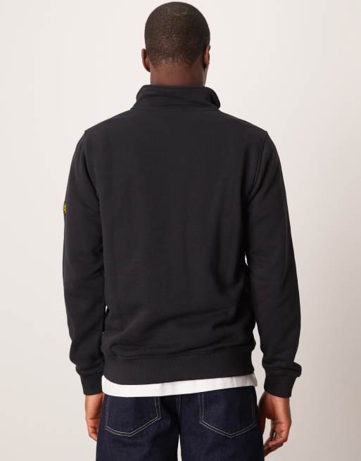Sudadera negra con cuello alzado y logo delineado de Barbour International, 4 de 4