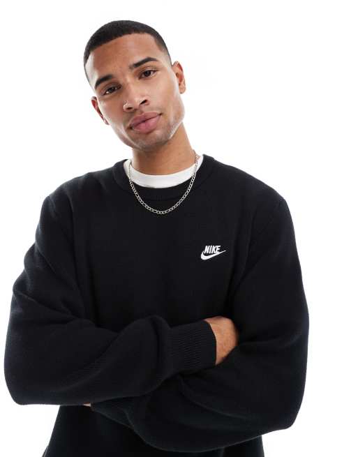 Sudadera negra con cuello redondo de Nike Club  
