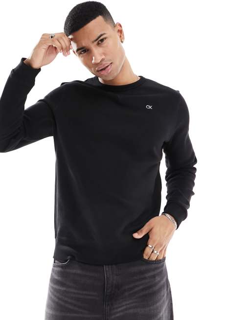 Sudadera negra con cuello redondo Ohio de Calvin Klein Golf