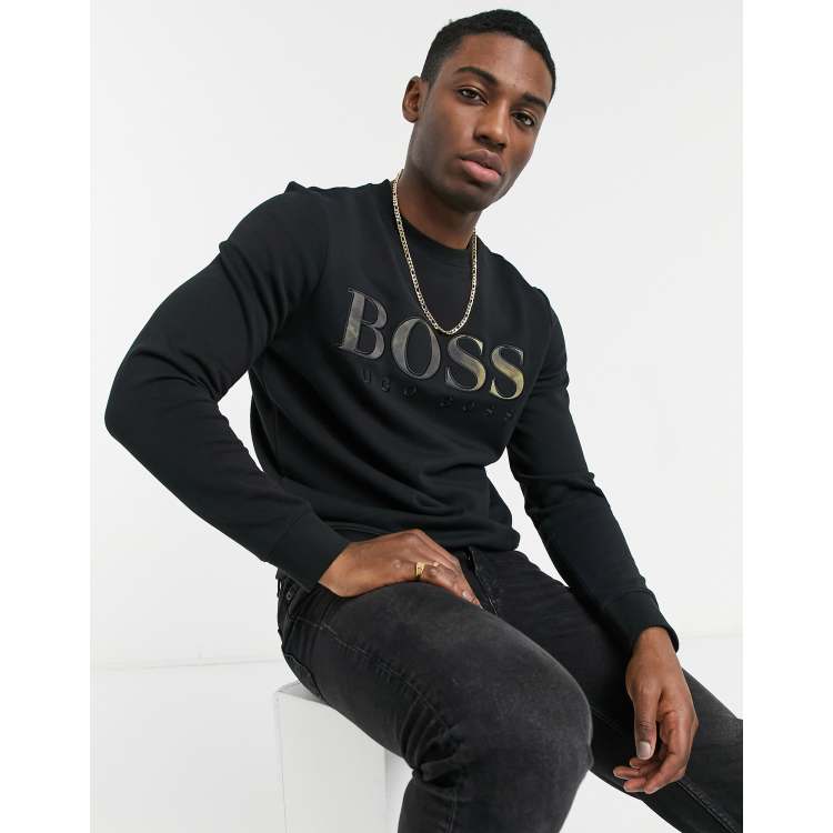 Sudadera negra 2025 hugo boss