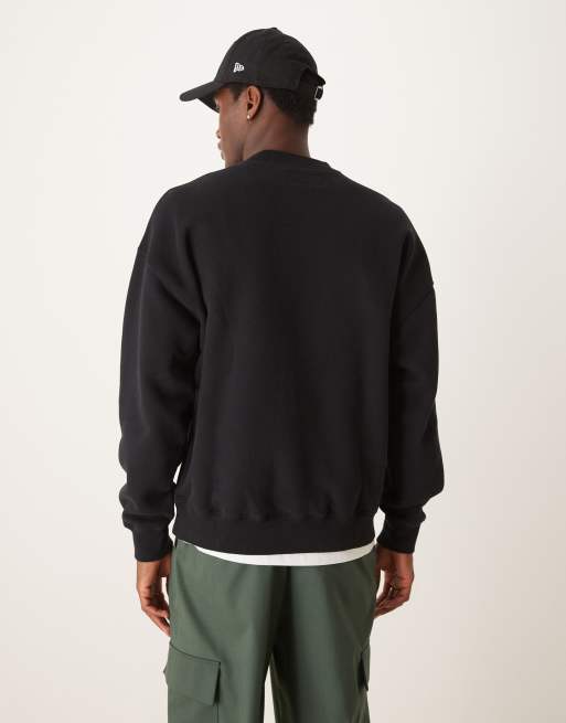 Sudadera negra con cuello redondo y logo Timeless de Abercrombie & Fitch, 3 de 4