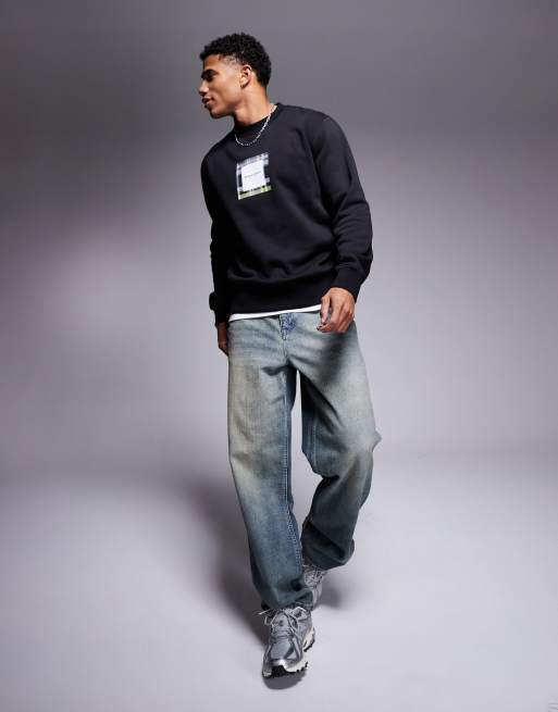 Sudadera negra con detalle a cuadros Carter de Marshall Artist , 3 de 4