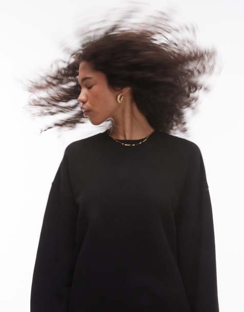 Sudadera negra con detalle de costuras premium de Topshop (parte de un conjunto) - view 1