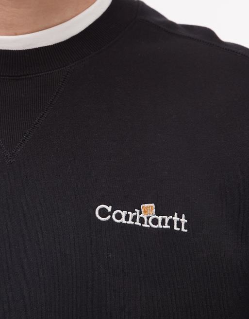 Sudadera negra con detalle de etiqueta de Carhartt WIP, 5 de 5