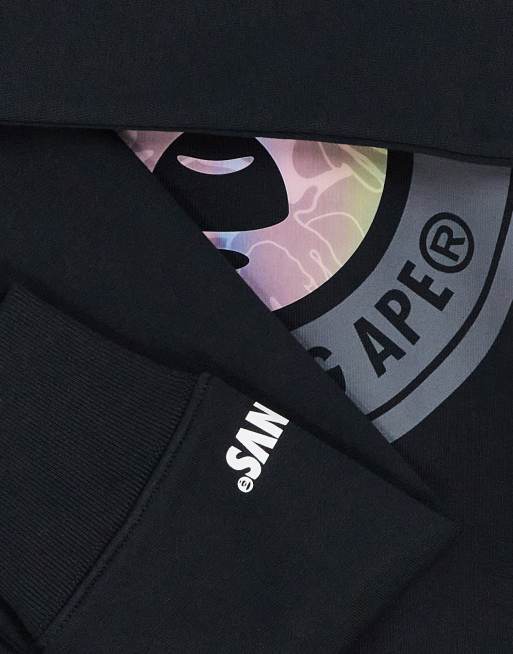 Sudadera negra con detalle de sello de AAPE BY A BATHING APE