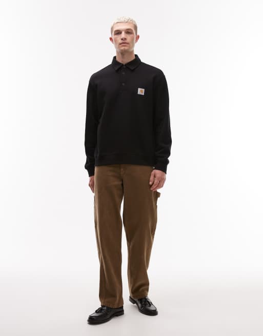 Sudadera negra con diseño estilo polo de Carhartt WIP, 2 de 5