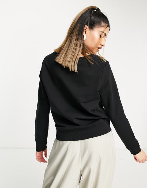 Sudadera negra con estampado de corazón pequeño y logo de Love Moschino, 2 de 4
