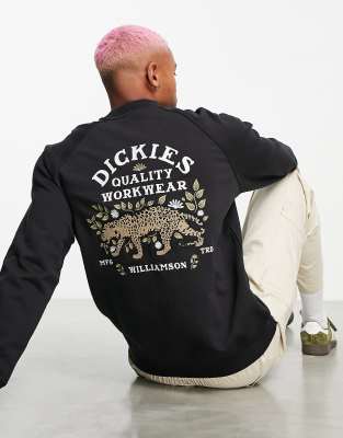 Sudadera negra con estampado en la espalda Fort Lewis de Dickies 
