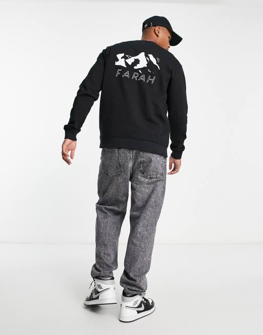 Sudadera negra con estampado gráfico del logo de algodón Zermatt de Farah