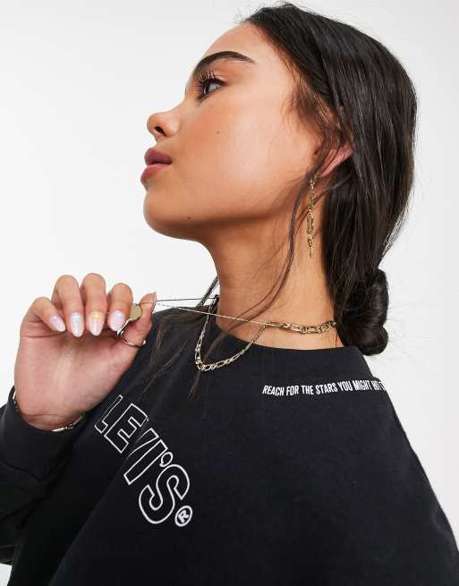 Sudadera negra con estampado gráfico Laundry de Levi's 