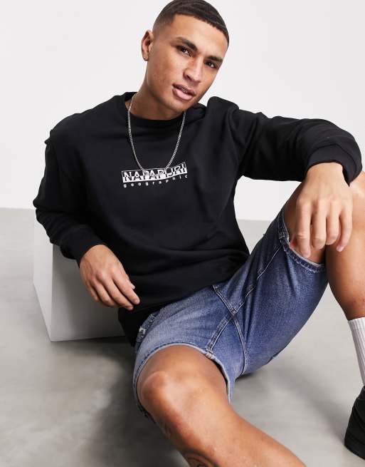 Sudadera negra con logo Box de Napapijri