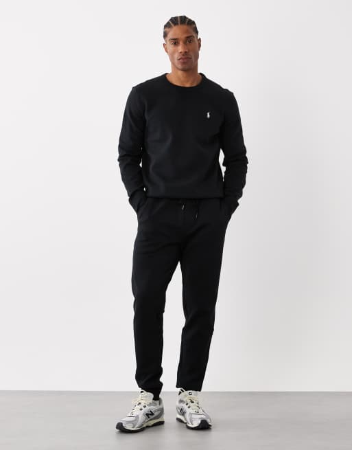 Sudadera negra con logo de punto doble de Polo Ralph Lauren, 2 de 5