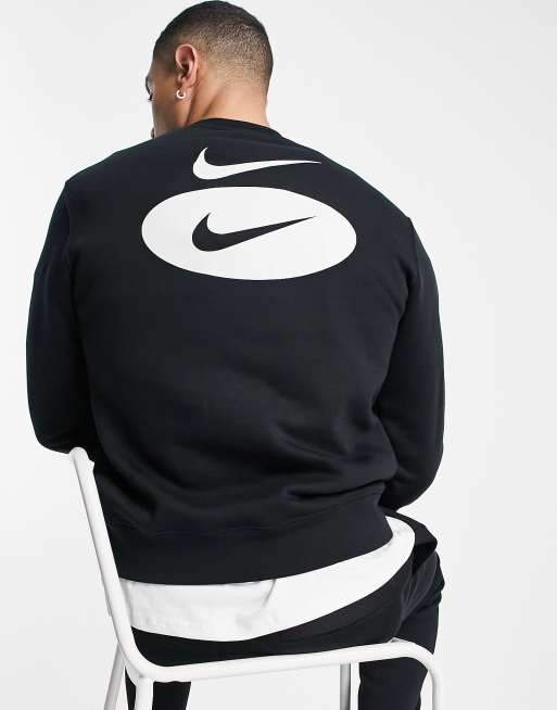 Sudadera negra con logo estampado en la parte posterior de Nike