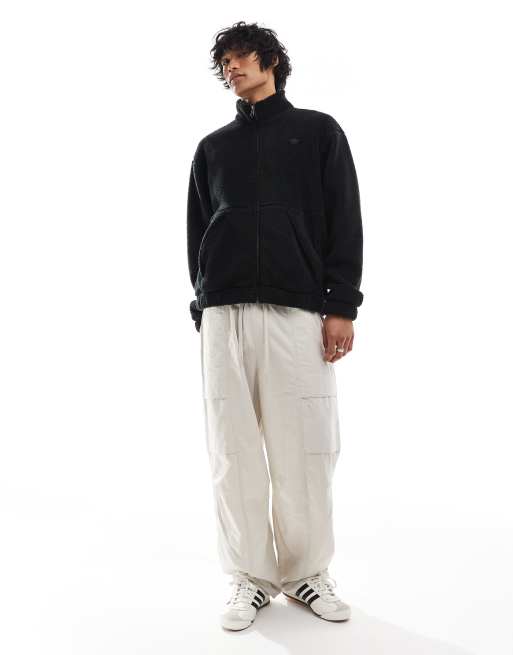 Sudadera negra con media cremallera de felpa Neuclassics de adidas Originals