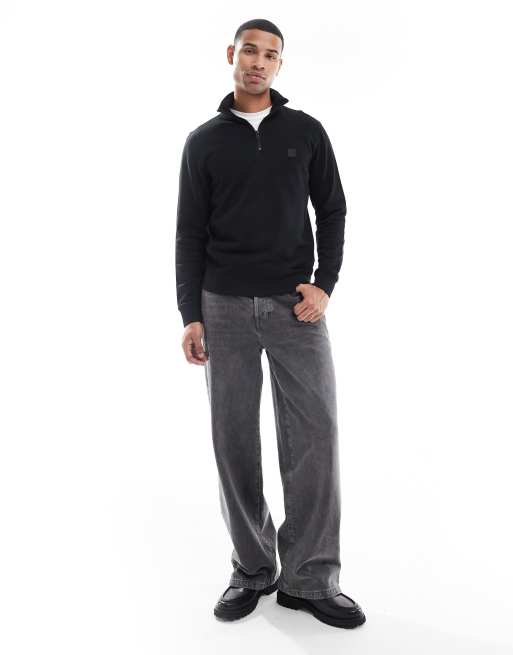 Sudadera negra con media cremallera Zetrust de BOSS Orange, 2 de 5