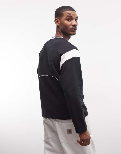 Sudadera negra con panel del logo 93 de AND1, 5 de 5