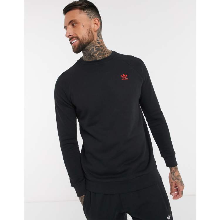 Sudadera negra trébol rojo essentials adidas Originals | ASOS