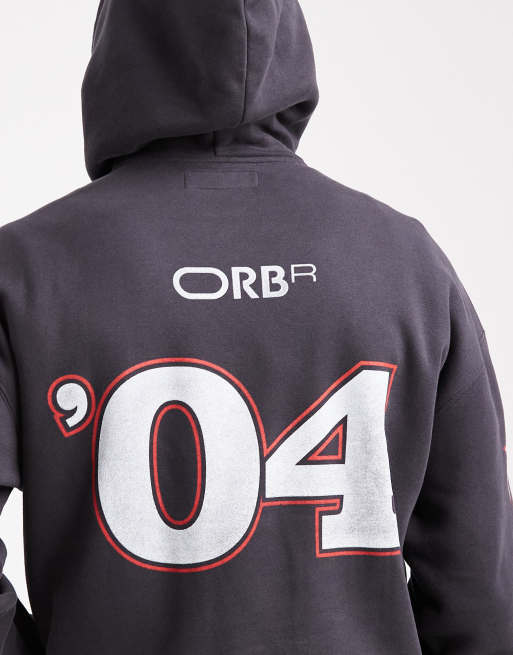 Sudadera negra de corte cuadrado con capucha y estampado gráfico en la espalda F1 de Hollister, 5 de 5