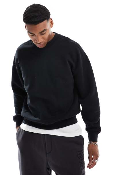 Sudadera negra de corte cuadrado con cuello redondo de Hollister - view 1