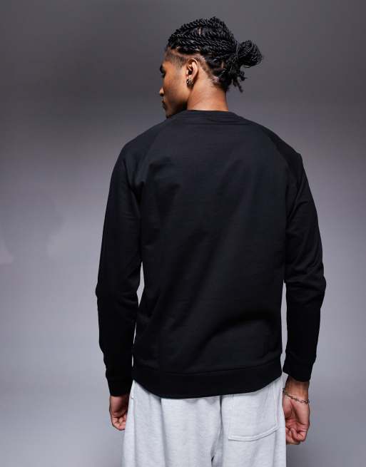Sudadera negra de corte estándar con logo de raya Authentic de BOSS Bodywear, 3 de 4