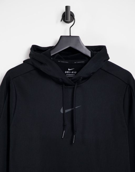 Sudadera negra de felpa con capucha Capra de Nike Pro Training