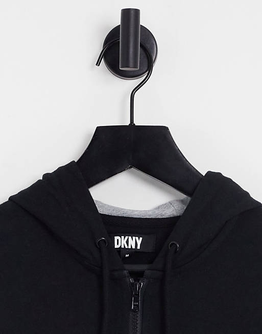 Sudadera negra de manga larga con cremallera Cubs DKNY ASOS