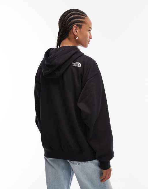 Sudadera negra extragrande básica con capucha y logo de The North Face, 3 de 4