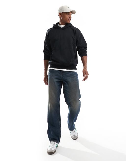 Sudadera negra extragrande con capucha de ONLY & SONS, 3 de 4