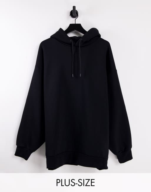 Sudadera negra extragrande con capucha de River Island Big & Tall