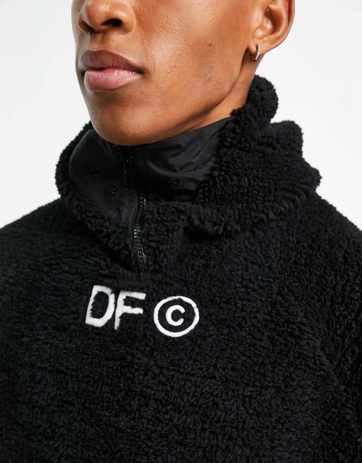 Sudadera negra extragrande con capucha, bordado en la capucha y estampado  en la espalda de ASOS Dark Future