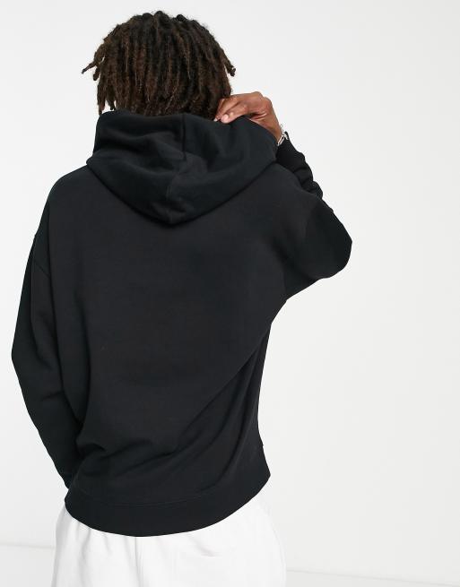 Sudadera negra extragrande con capucha y estampado de dibujo lineal en la  espalda de ASOS DESIGN