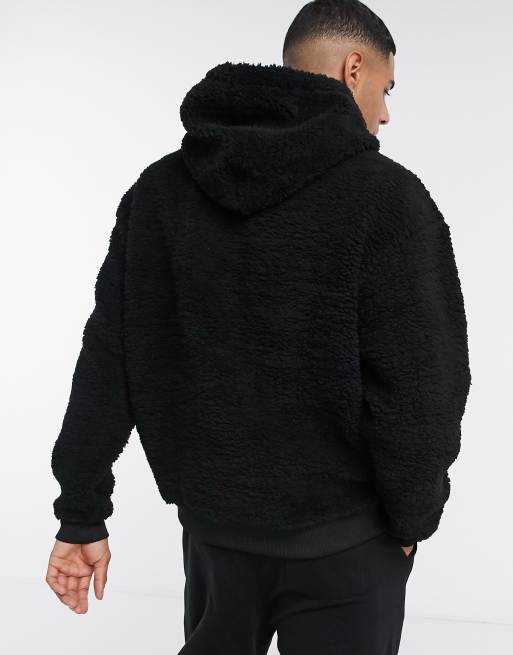 Sudadera extragrande en negro con capucha de ASOS DESIGN  Sudadera negra  hombre, Capuchas, Sudaderas con y sin capucha