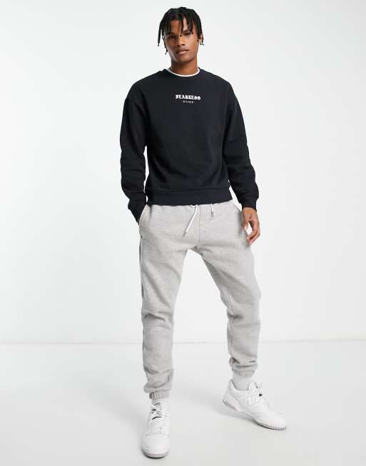 Sudadera negra extragrande con estampado de calavera en la espalda de Jack & Jones Originals , 4 de 4
