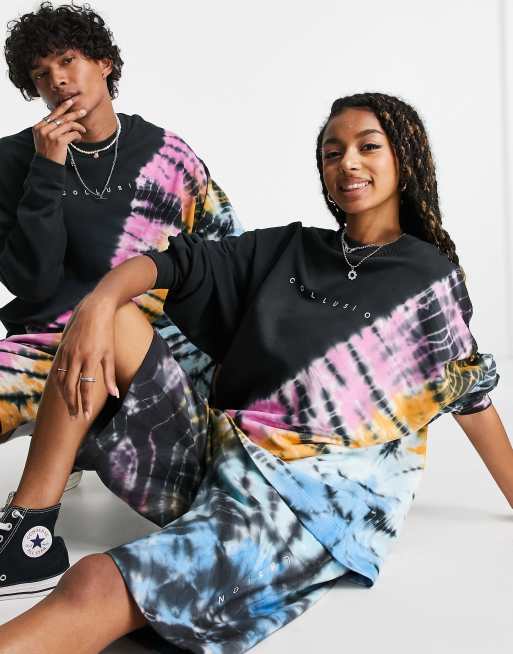 Tie dye sudadera negra shop