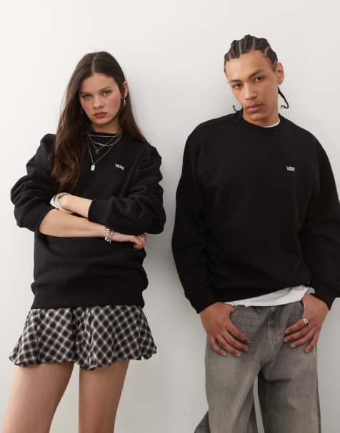 Sudadera negra extragrande con logo en la parte izquierda del pecho de Vans - view 1