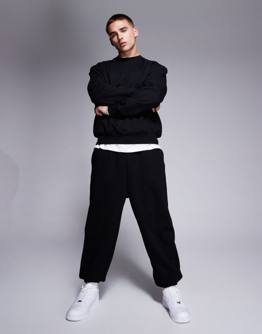 Sudadera negra extragrande de tejido grueso de 400 g/m² premium de ASOS DESIGN, 3 de 4