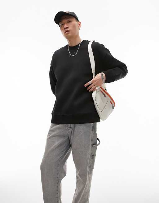 Sudadera negra extragrande de Topman
